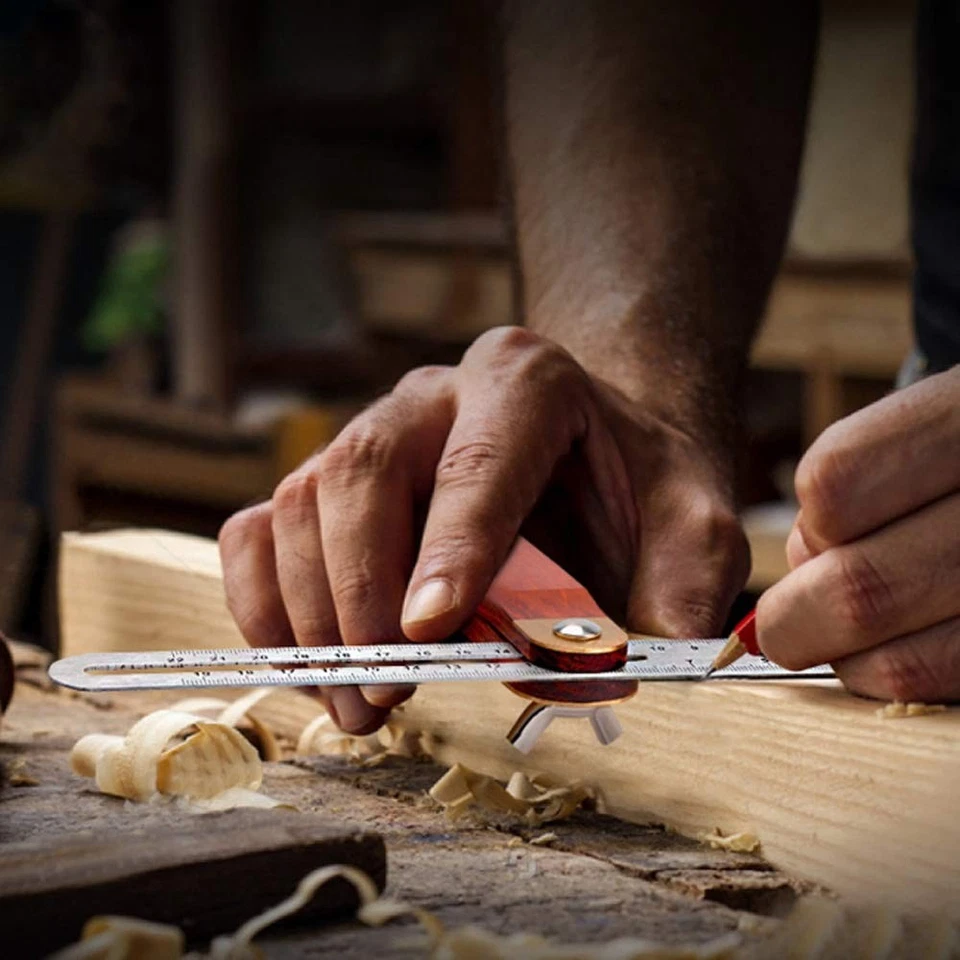 360° Sliding T-Bevel Angle Finder Tool, 9-Inch Protractor for Woodworking - Image 4 of 4