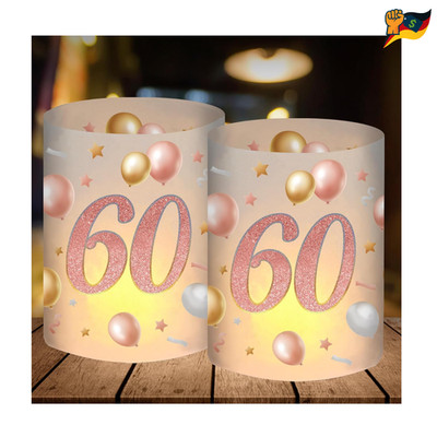 Windlichter 12 Stück Rosegold Luftballons Sterne Geburtstagsdekoration