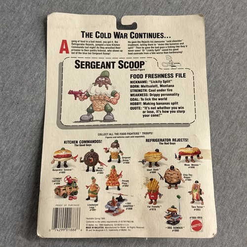 Vintage Mattel Food Fighters Sergeant Scoop #1888 Action Figure - Picture 12 of 12