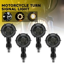 4pcs Led Drl Turn Signal Indicator Amber White Light Blinker Smoke Motorcycle