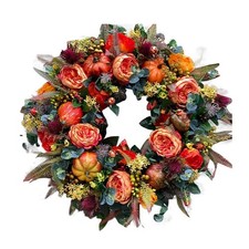 17.7-Inch Autumn Wreath Fall Wreaths for Front Door Outside,with Pumpkin8030