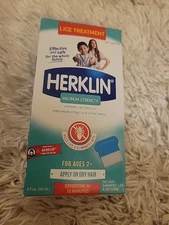 Herklin Lice Treatment Shampoo, Maximum Strength, Easy to Apply exp 2/26 NEW
