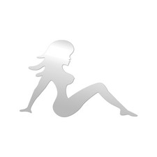 Mudflap Girl Sticker Die Cut Chrome Mirror Gold Silver Oil Slick Rainbow