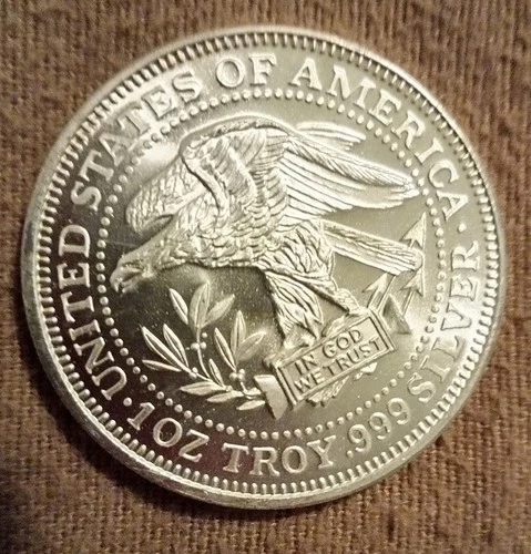 Silver Round 1 oz. One Troy Ounce .999 Fine Silver Trade Unit Uncirculated *****