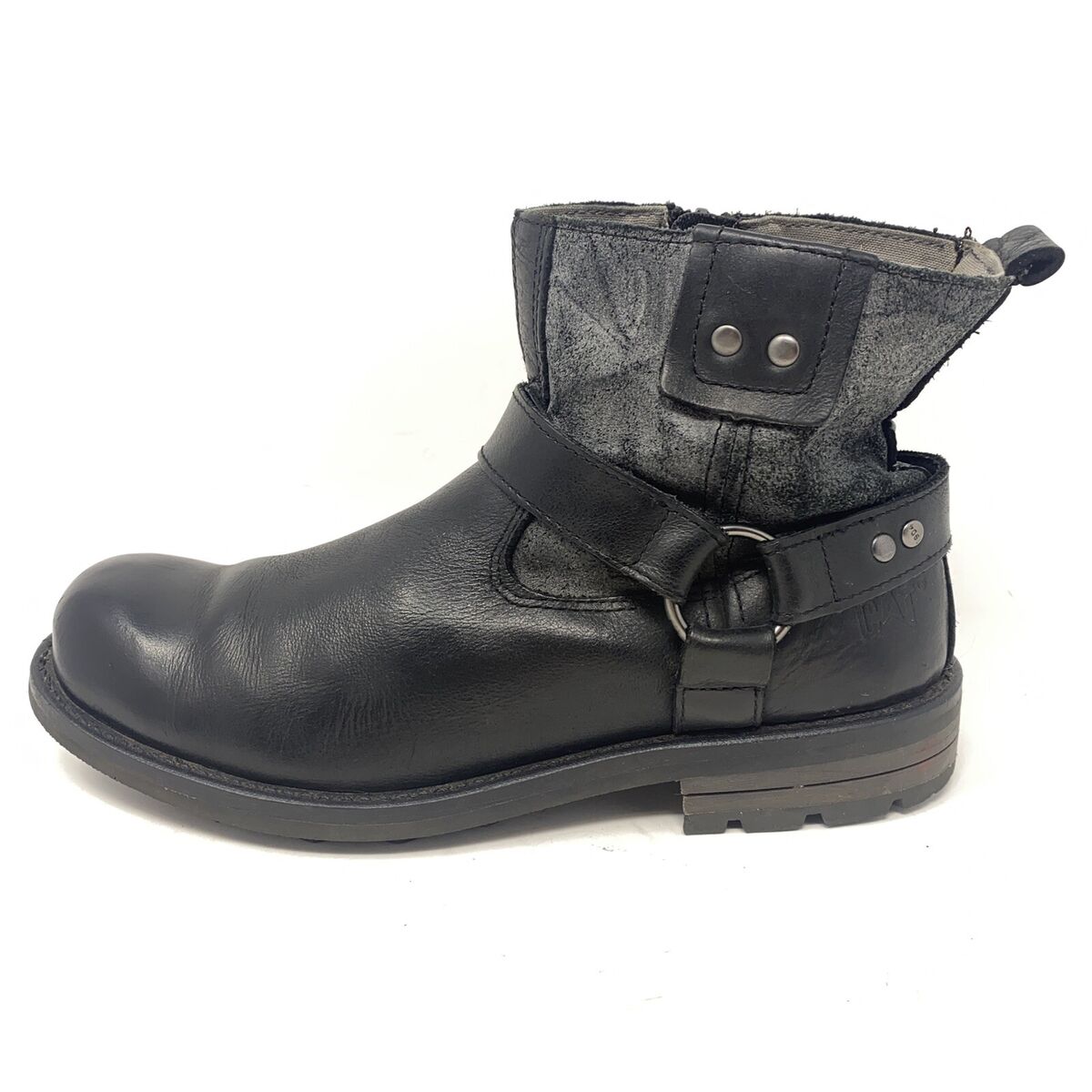 Caterpillar Cat Mens Leather Harness Side Zip Boots Sz 8 Caterpillar Cat Mens Leather Harness Side Zip Boots Sz 8