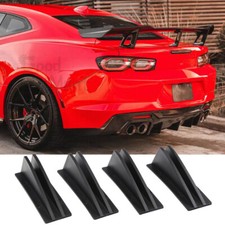 For Chevrolet Chevy Camaro Black Rear Bumper Diffuser Fin Spoiler Lip Splitter