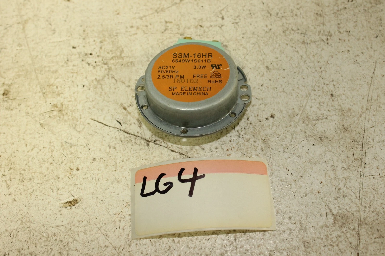 LG LMC2075BD 2.0 cu.ft. 1200W NeoChef Microwave Turntable Motor 6549W1S011B