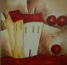 Roof Tops Elaine Cooper Limited Edition Giclee On Board 