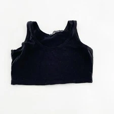 Unspecified Crop Tank Top Womens Size S Black Round Neck Casual