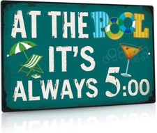 Putuo Decor Pool Rules Sign, Indoor/Outdoor Swimming Pool Decorations, 12x8 Inch
