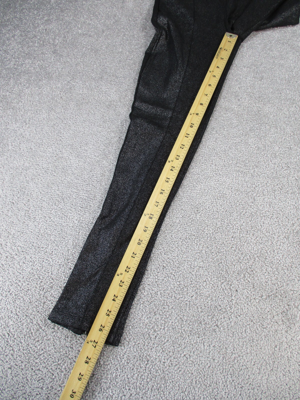 Zara Basic Leggings Womens Small Black Glitter - image 3