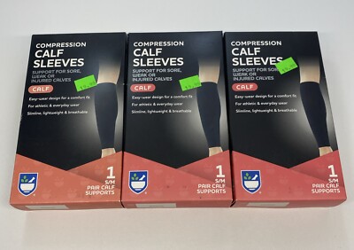 3 Rite Aid Compression Calf Sleeves Support for Sore, Weak, Calf s Size S/M