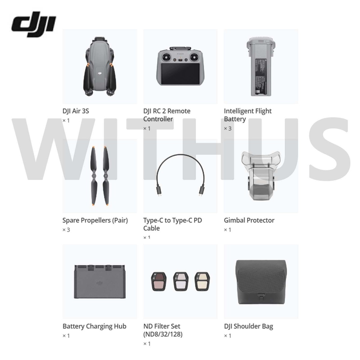 DJI Air 3S Fly More Combo Drone(3 Batteries) + RC2 Controller No 