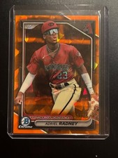 Adriel Radney /25 2024 Bowman Chrome Sapphire ORANGE Image Variation #BCP-191