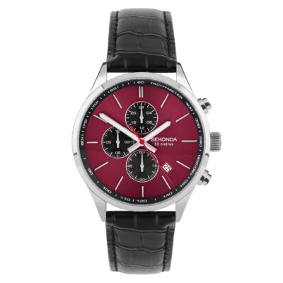 Sekonda Uhr 30145 Herren Endurance Collection Dual Time Lederarmband UVP 99,99£