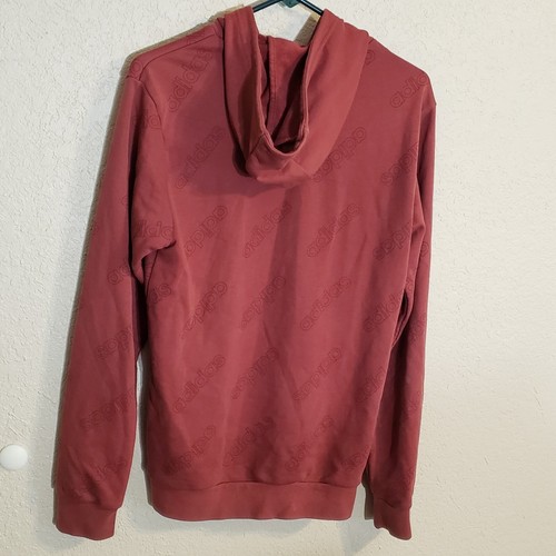 Adidas Hoodie Pullover Sweatshirt Men’s Size Small Red w/ Blue Logo - Picture 6 of 16