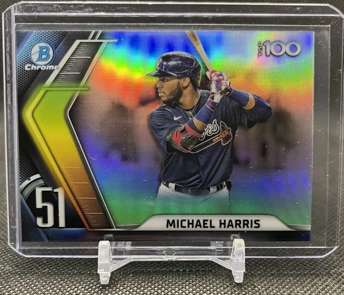 2022 Bowman Chrome MICHAEL HARRIS II Top 100 Refractor! 2022 ROY! Atlanta Braves