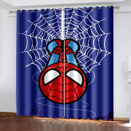 Marvel Spiderman 3D Dicke Verdunkelung Schlafzimmer Vorhänge Thermo Ring Top Ösen Geschenk - Bild 20 von 20