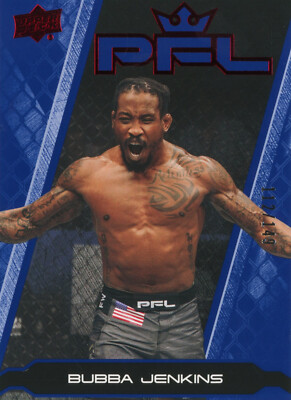 UPPER DECK 2023 PFL BOX SET BUBBA JENKINS #2 112/149 BLUE PARALLEL CARD