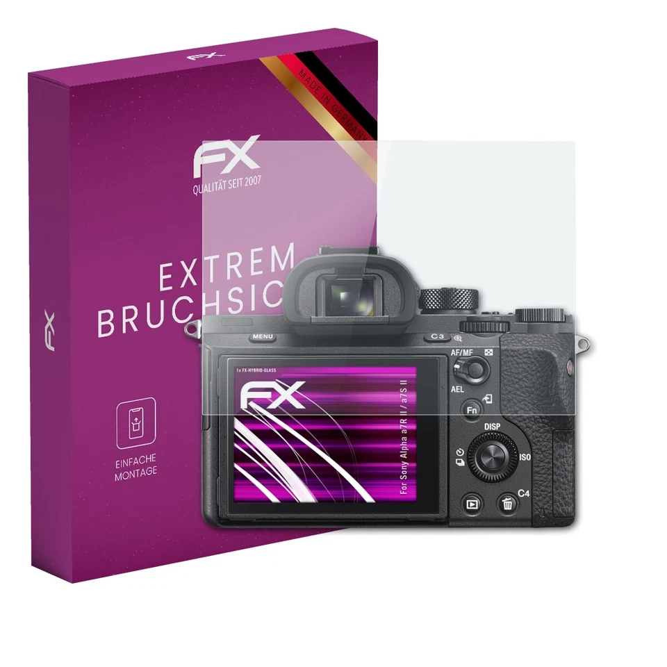 atFoliX Glasfolie für Sony Alpha a7R II / a7S II Displayfolie 9H Schutzpanzer