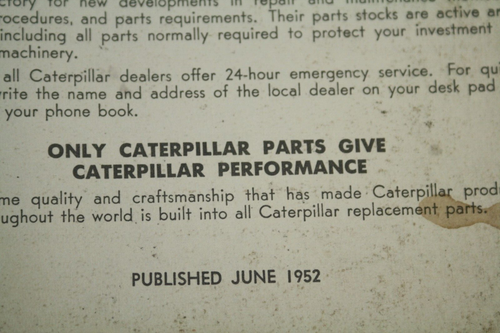 CATERPILLAR D8 TRACTOR PARTS CATALOG 1952 2U15001-UP - Picture 3 of 3