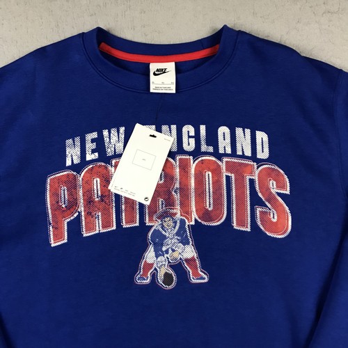 New England Patriots Sweatshirt Mens XL Blue Nike Retro Crewneck Fleece NFL NWT - Picture 2 of 11