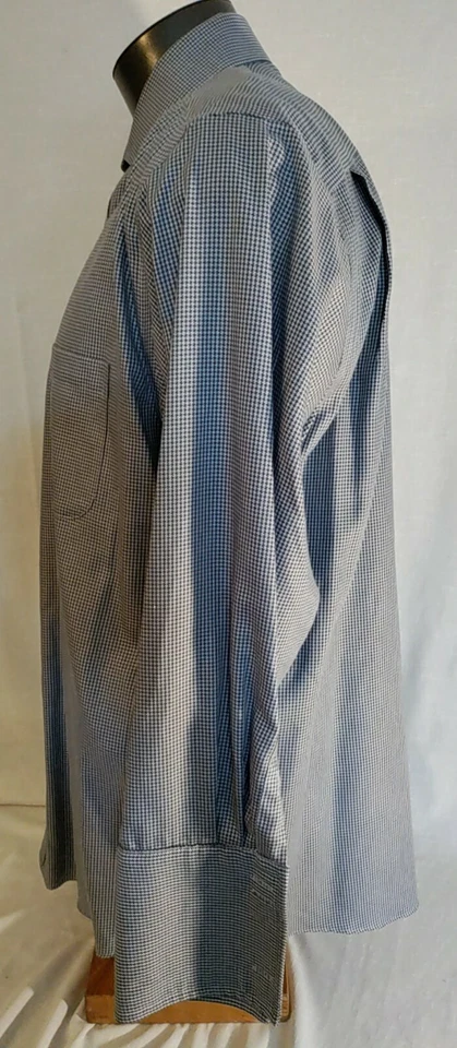 Camisa de vestir Tasso Elba gris pata de gallo Oxford 100 % algodón manga larga XL NUEVA SIN ETIQUETAS Foto 2 de 4
