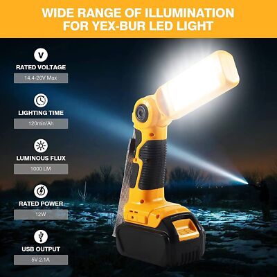 LED Arbeitsleuchte für Dewalt XR 18V Taschenlampe Strahler Licht Arbeitslicht