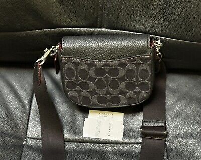 NEW Coach Amelia Small Saddle Bag in Signature Denim Black NEW Coach Amelia Small Saddle Bag in Signature Denim Black
