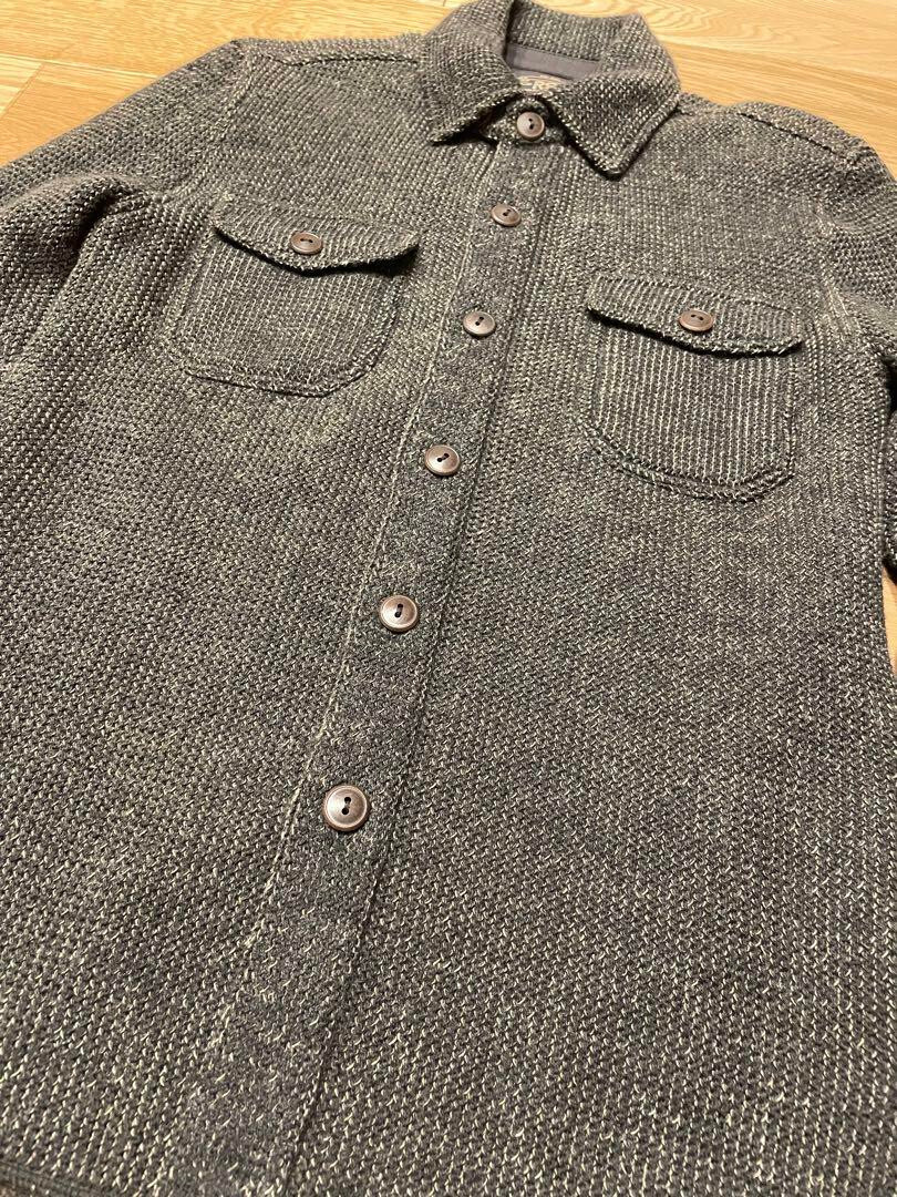 RRL ラルフローレン　ダークグレー ニットシャツジャケット　XS RRL ラルフローレンダークグレー ニットシャツジャケットXS