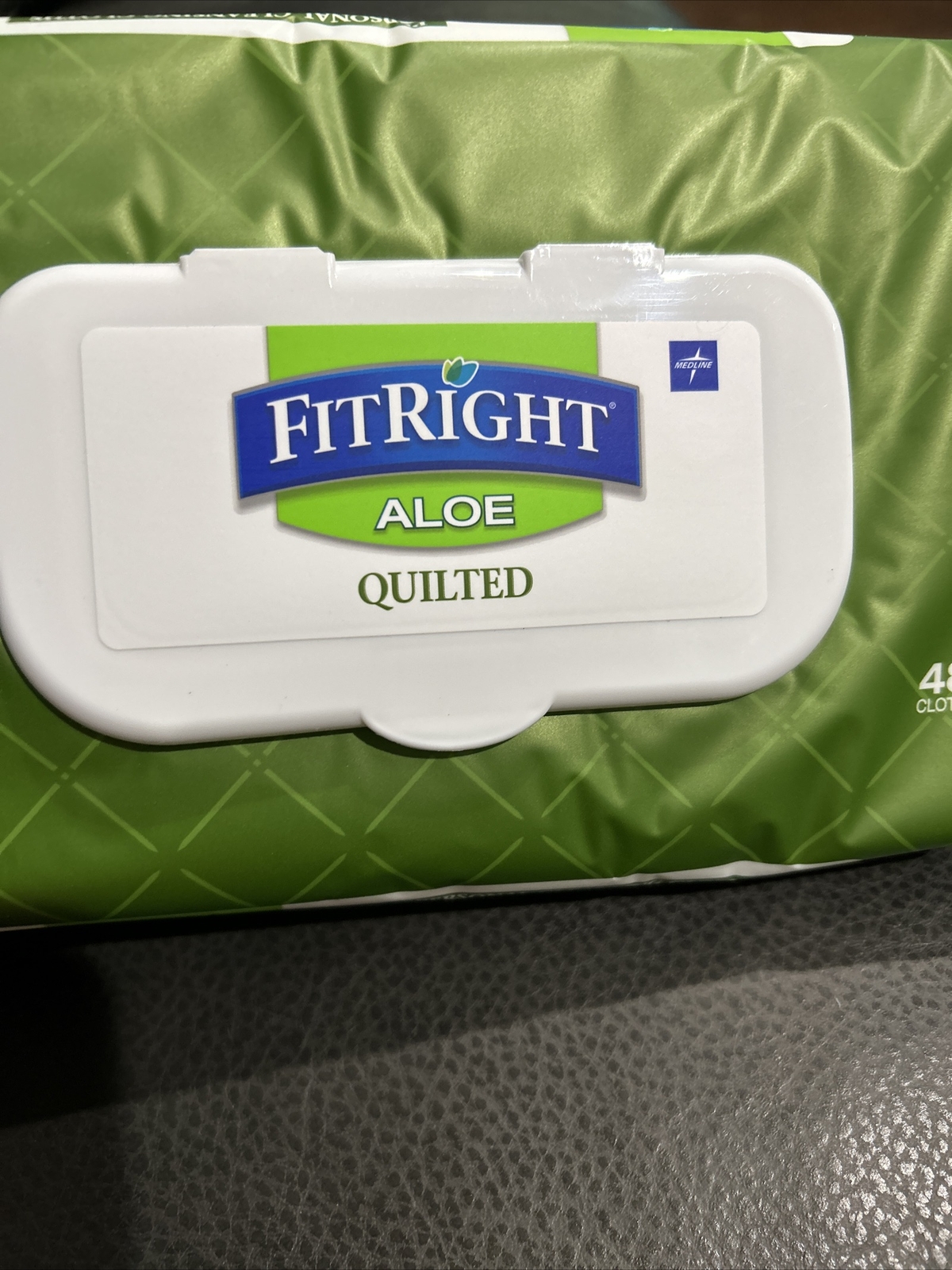 2 FitRight Aloe Quilted Heavyweight Personal Cleansing Cloth Wipes 96
