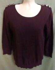 Ann Taylor Loft 3/4 Sleeve Burgundy Sweater Sz S --B--