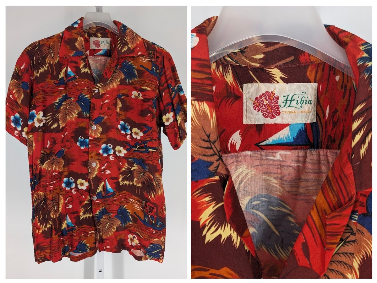 Vintage 50s 60s Japan Aloha Hawaiian Shirt Red 40 Vintage 50s 60s Japan Aloha Hawaiian Shirt Red 40