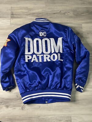 RARE VARSITY ROYAL BLUE DC DOOM PATROL JACKET XL