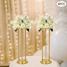6 Pcs Columnar Gold Decorative Flower Stands Display Stand For Weddings 20 60cm