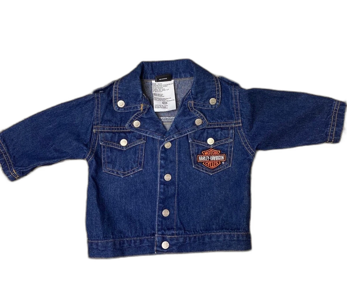 Infant Harley Davidson denim jacket 0 6 months eBay