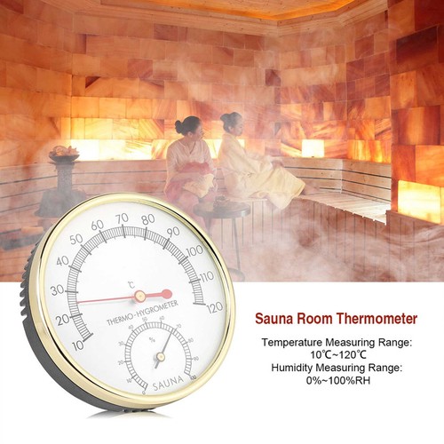 Metal Dial Sauna Room Thermometer Hygrometer - Temp & Humidity Gauge - Picture 4 of 19