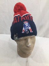 New England Patriots Invierno Tejido Sombrero Gorro Aislado PomPom Retro Logo New Era