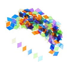 580 Pcs Rhombus Glass Stained Pieces Colored Tiles Craft Supplies