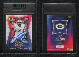 BAS 2020 Panini Instant NFL Draft Night /489 AJ Dillon #14 Authentic Rookie RC