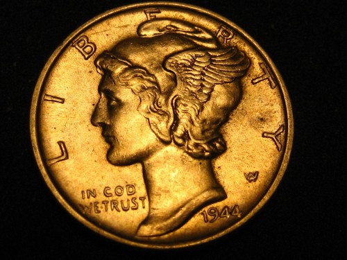 1944-P 90% Silver Mercury Head Dime GEM BU FSB #5 ^^^^^^ - Picture 2 of 4