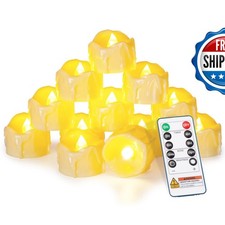 12-Pack Homemory Remote Flameless LED Tea Light Candles, 400 Hrs