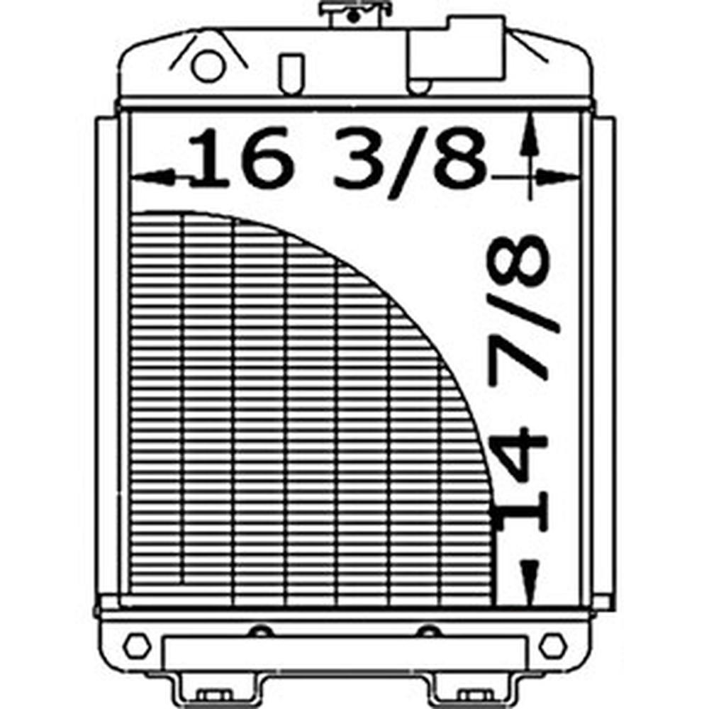 219931 Tractor Radiator, 14-7/8 x 15-1/2 x 1-1/4  - Fits Ford/New Holland