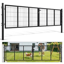 2 Flg Gartentor Geteilt Gartenpforte Tor Zauntür Metalltor Gartentür Gartenzaun