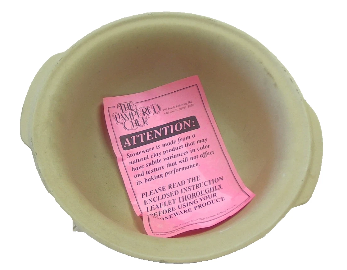 Vintage Pampered Chef Family Heritage Stoneware 12.5” Large Baking Bowl USA