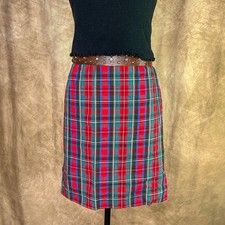 Vintage 90s Plaid Pencil Skirt Multicolor Tartan Academia Uniform School Punk