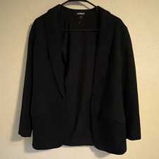 Express Women's Black Single-Breasted Notch Lapel Long Sleeve Blazer Size M