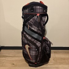 Nike Golf Performance Golf Bag Cart Bag Grey Black Red Tartan 14 Way Divider