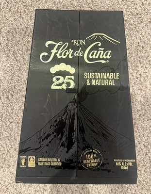 Flor De Cana Caña 25 Year Rum Empty Bottle Box Nicaragua
