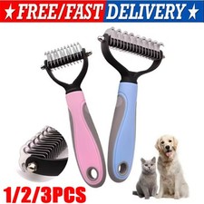 2Side Dog Brush for Shedding Dematting Pet Grooming Cat Hair Undercoat Rake Comb